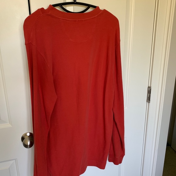 Chaps Red Quarter Button Sweater - Picture 3 of 6